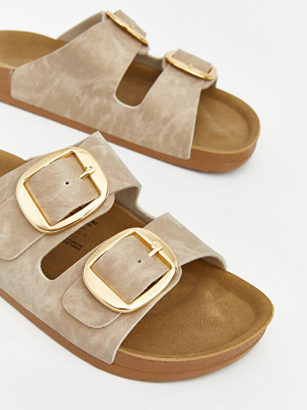 Lcw Steps Kahverengi Lcw Steps Deri Görünümlü Kadın Terlik