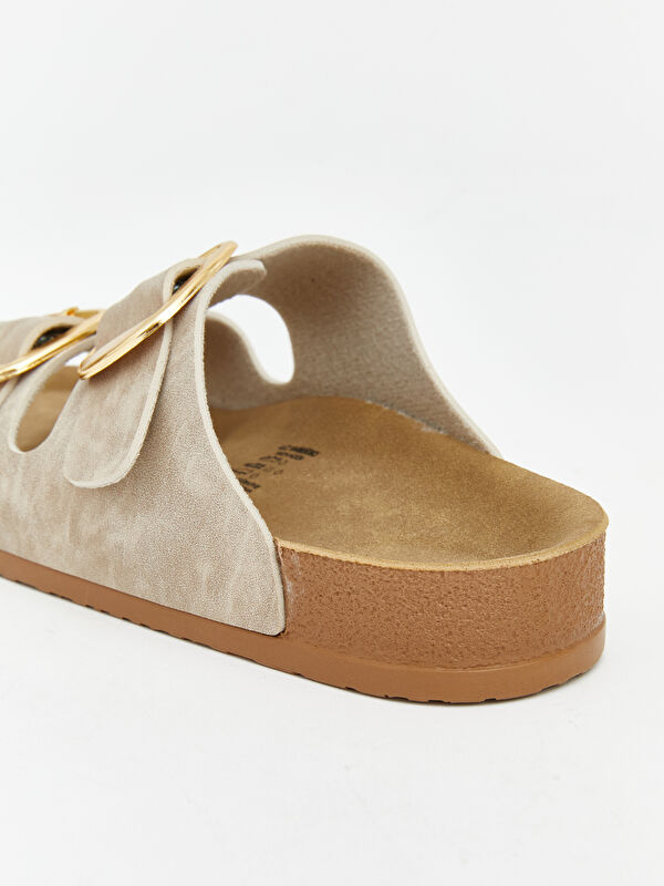 Lcw Steps Kahverengi Lcw Steps Deri Görünümlü Kadın Terlik