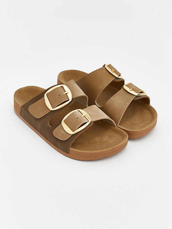 Lcw Steps Kahverengi Lcw Steps Deri Görünümlü Kadın Terlik