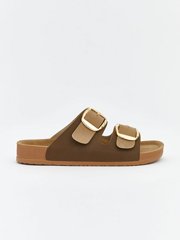 Lcw Steps Kahverengi Lcw Steps Deri Görünümlü Kadın Terlik