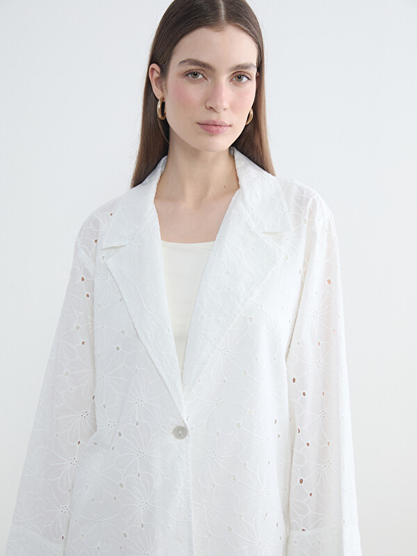LCW Modest Кестеленген оверсайз әйелдер блейзер жакеті