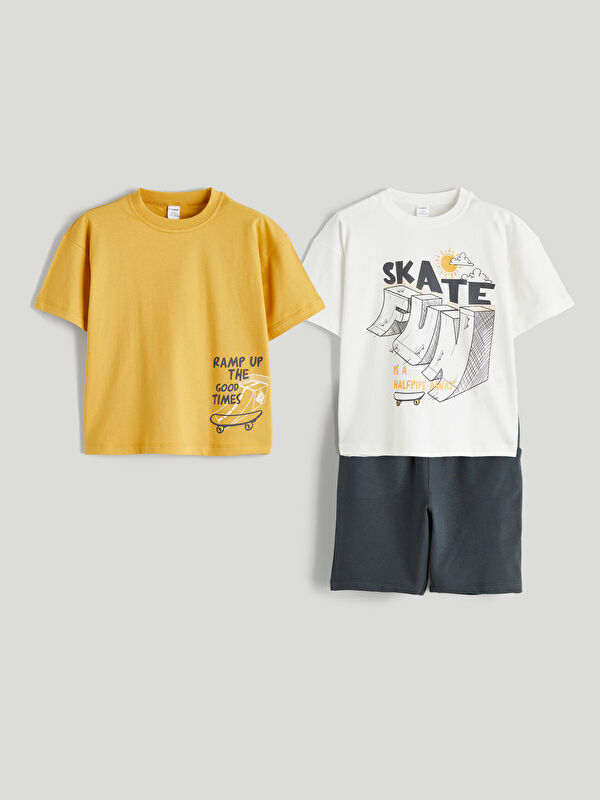 LCW Kids Ensemble T-shirt et Short Imprimé pour Garçons
