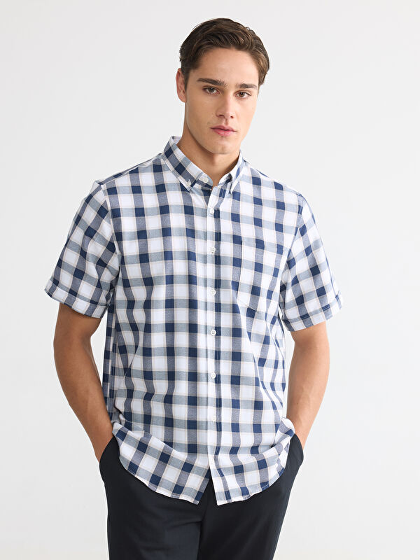 LCWAIKIKI Classic Regular Fit Ekose Armürlü Erkek Gömlek