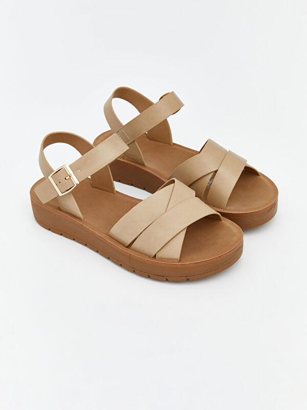 LCW STEPS Faux Leather Women's Sandals