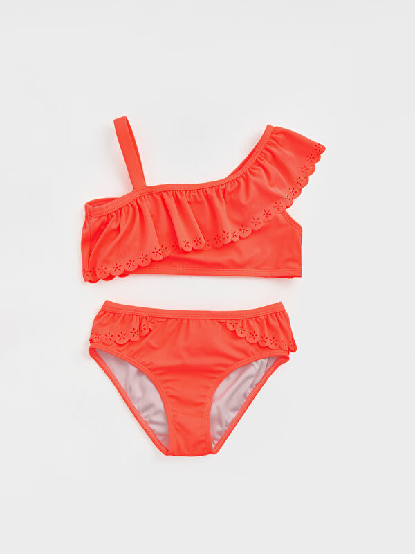 LCW baby Tek Omuzlu Fırfırlı Kız Çocuk Bikini