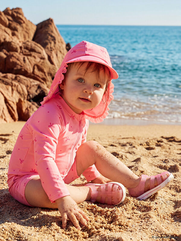 LCW Kids Kız Çocuk Şapkalı Mayo Takımı