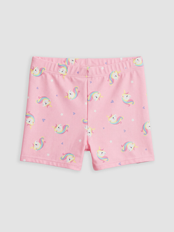 LCW Kids Baskılı Kız Çocuk Boxer Mayo