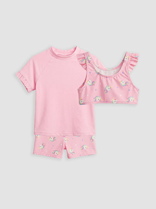 LCW Kids Kız Çocuk 3'lü Mayo Takımı