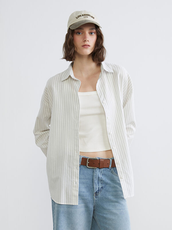 XSIDE Striped Oversized Oxford Women's Shirt
