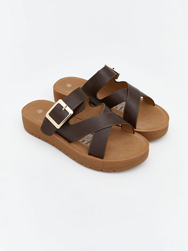 LCW STEPS Faux Leather Women's Sandals