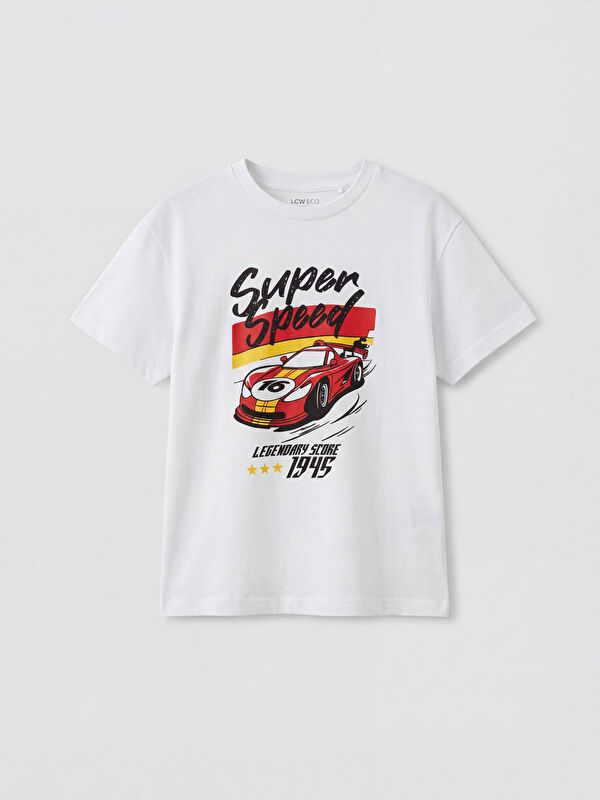 LC WAIKIKI Bedrucktes Jungen-T-Shirt mit Rundhalsausschnitt
