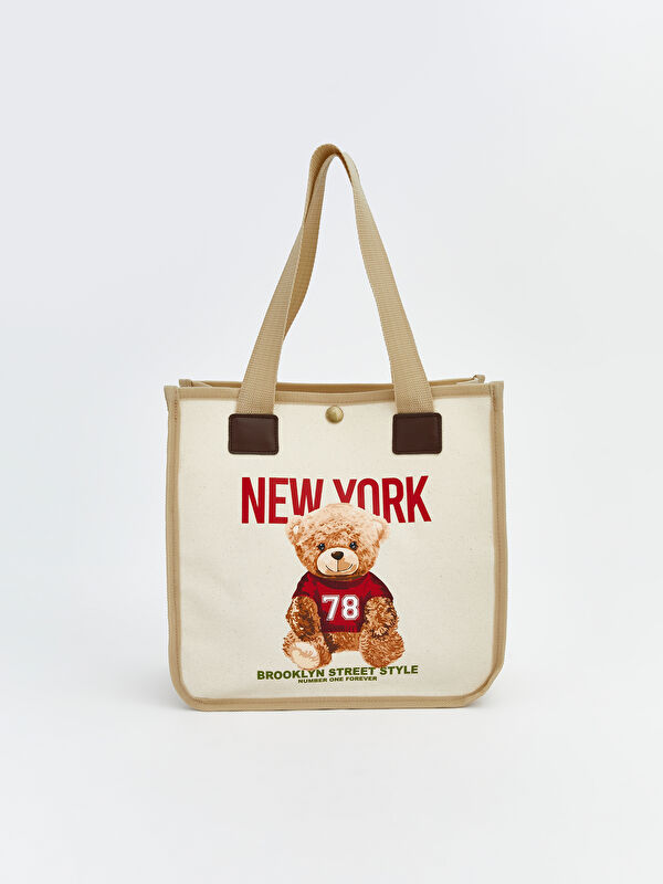 LCW ACCESSORIES Teddybär Bedruckte Schultertasche für Mädchen