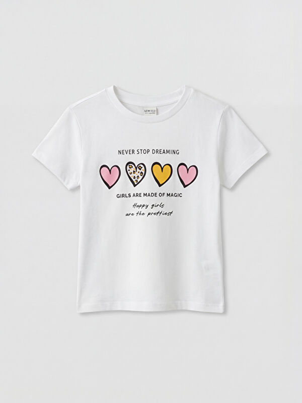 LC WAIKIKI Crew Neck Printed Girls' T-Shirt