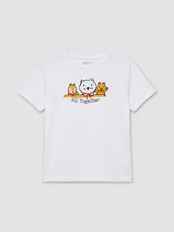LC WAIKIKI Bedrucktes Jungen-T-Shirt mit Rundhalsausschnitt