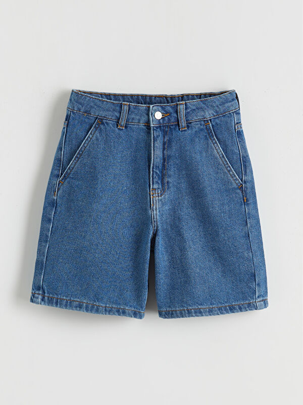 LCW Kids Adjustable Waist Girls' Denim Shorts