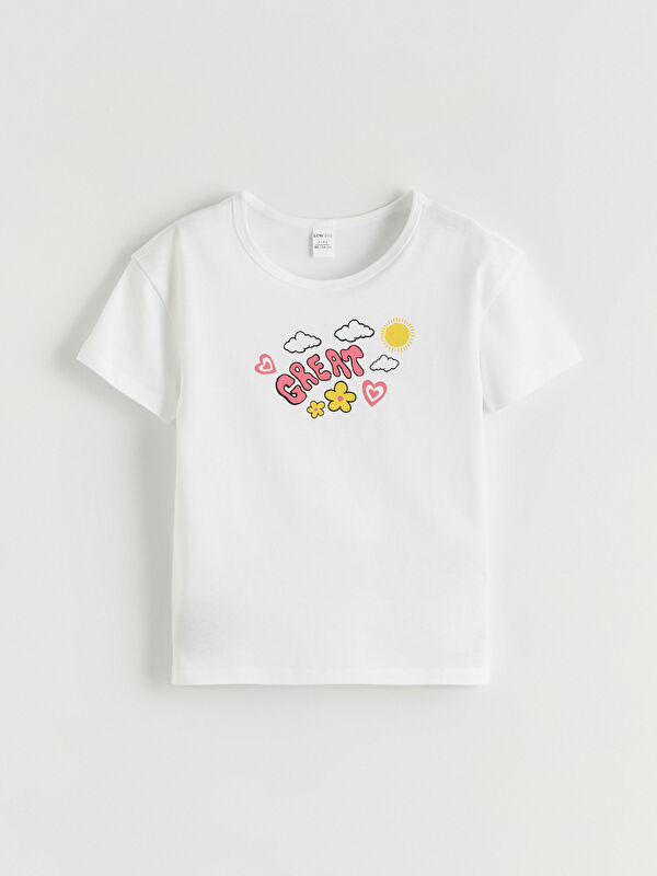LC WAIKIKI Crew Neck Printed Girls' T-Shirt