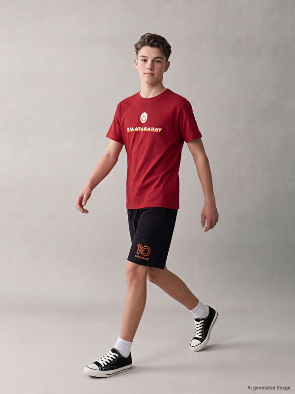 LCW Kids Galatasaray Baskılı Erkek Çocuk Şort