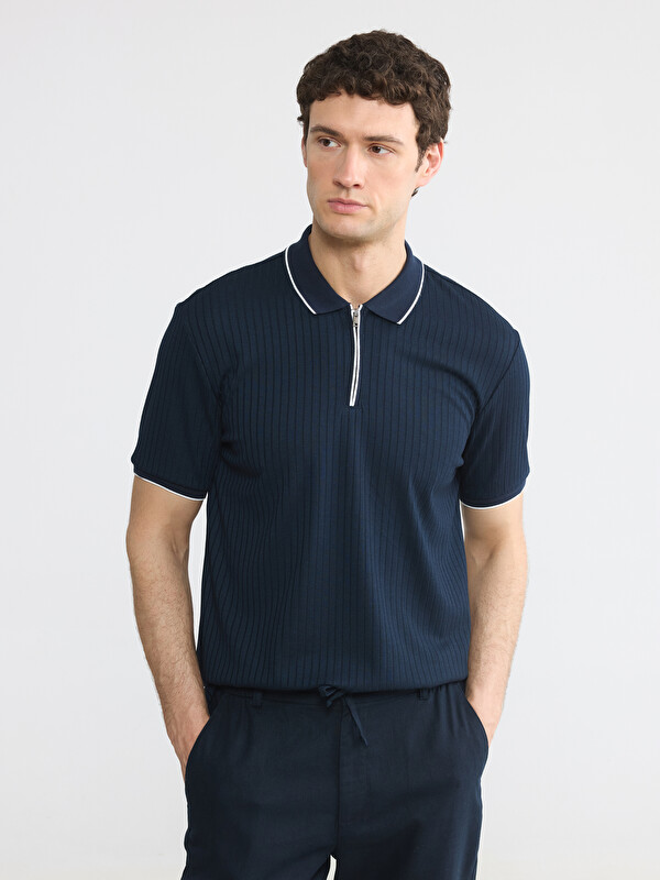 LCW Vision Polo Collar Striped Men's T-Shirt