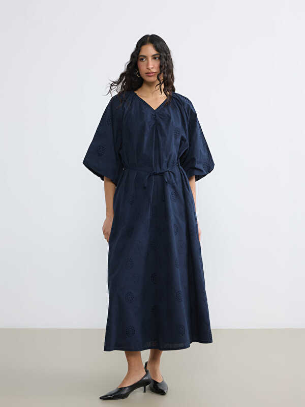 LCW Modest Femër Blu Fustan