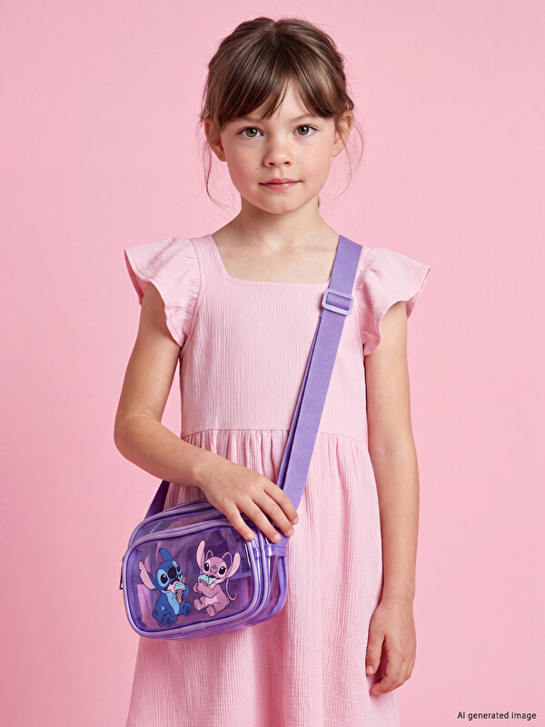 LCW ACCESSORIES Lilo ve Stitch Baskılı Kız Çocuk Omuz Çantası