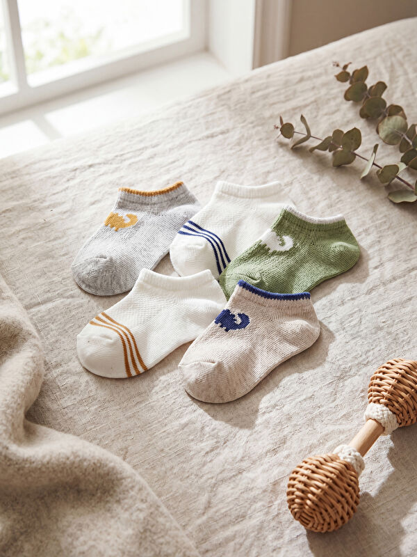 LCW baby جورابی ڕاهێنەری چاپکراوی منداڵی کوڕ 5 دانە لە پاکێتێکدا