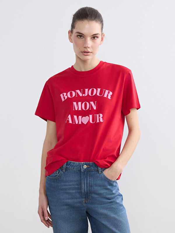 LCW Vision Rundhalsausschnitt Bedrucktes Damen T-Shirt