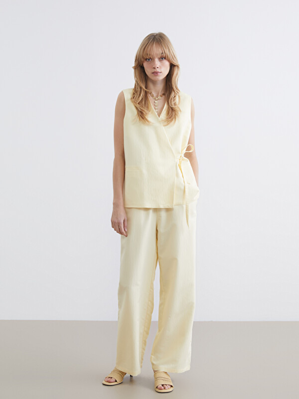 LCW Vision Elastic Waist Wide Leg Women's Trousers