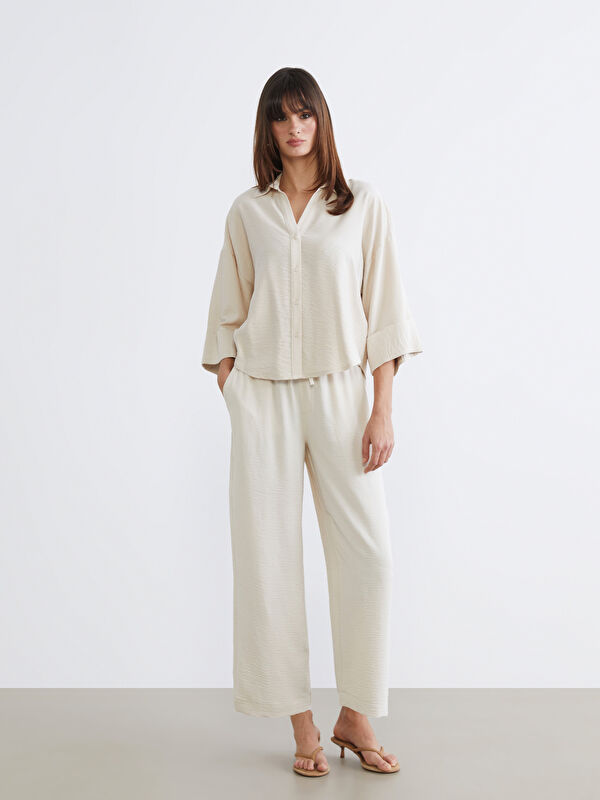 LCW Vision Women's Armure Trousers with Elastic Waistband