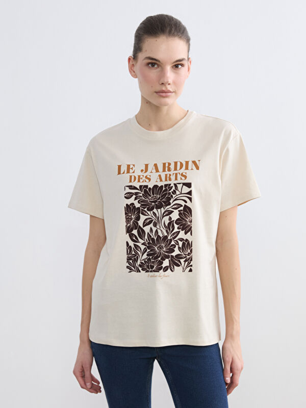 LCW Vision Rundhalsausschnitt Bedrucktes Damen T-Shirt