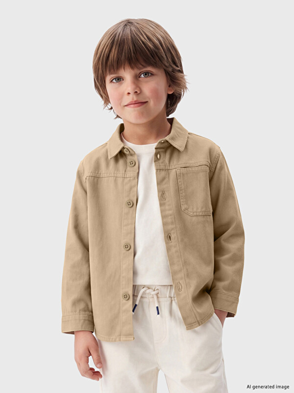 LCW Kids Gabardin Erkek Çocuk Gömlek