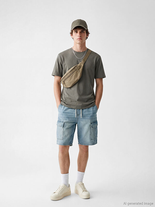 LCW Jeans Мужские джинсовые шорты карго стандартного кроя