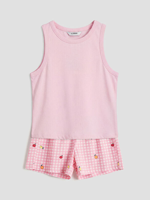 LCW Kids Bisiklet Yaka Kız Çocuk Şortlu Pijama Takım