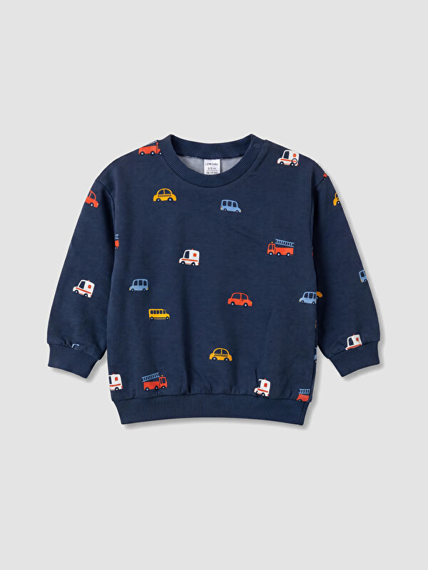 LCW ECO Crew Neck Printed Baby Boys' Sweatshirt