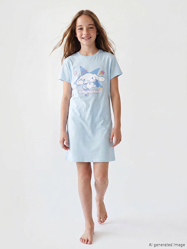 LCW Kids Crew Neck Cinnamoroll Printed Girls' Nightdress