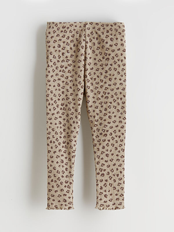LCW baby Leopard Print Baby Girl Leggings with Elastic Waistband