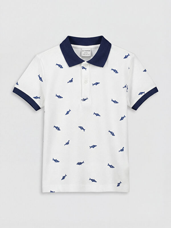 LCW Kids Polo Collar Patterned Boys' T-Shirt
