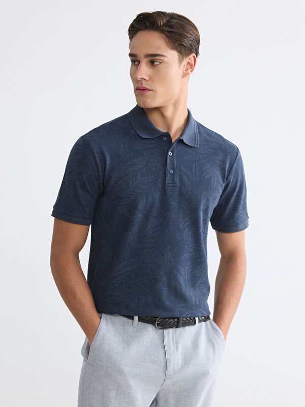 LCWAIKIKI Classic Polo Yaka Desenli Pike Erkek Tişört