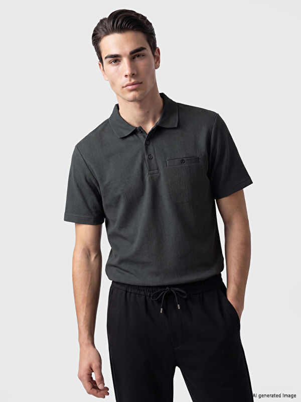 LCWAIKIKI Classic Polo Yaka Dokulu Erkek Tişört