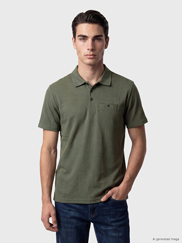 LCWAIKIKI Classic Polo Yaka Dokulu Erkek Tişört
