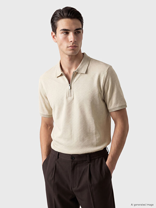 LCWAIKIKI Classic Polo Yaka Dokulu Erkek Tişört