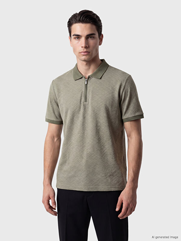LCWAIKIKI Classic Polo Yaka Dokulu Erkek Tişört
