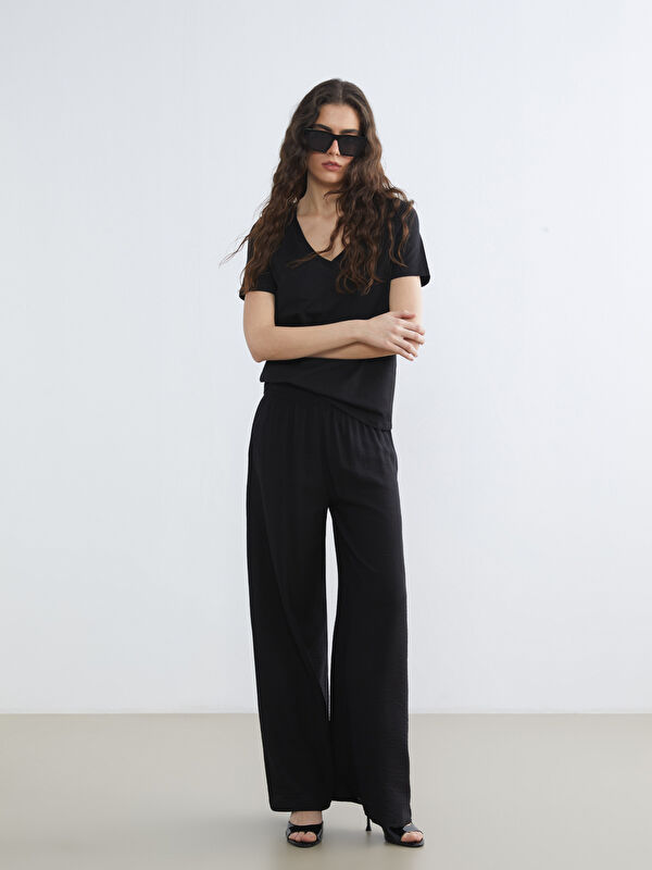 LCW Vision Women's Elasticated Waist Wide Leg Trousers