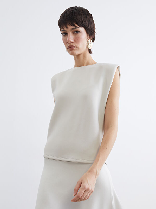 LCW Vision Crew Neck Padded Women's Blouse