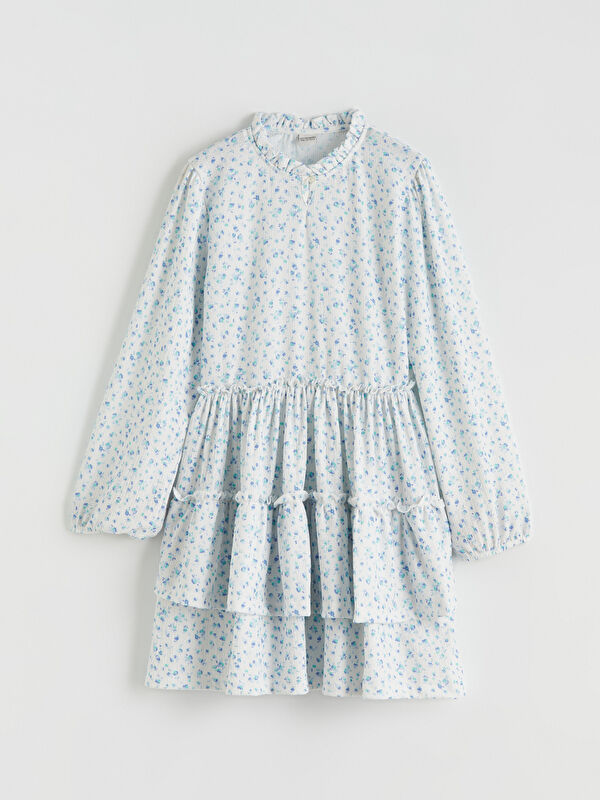 LCW Kids Crew Neck Floral Tiered Girls' Dress