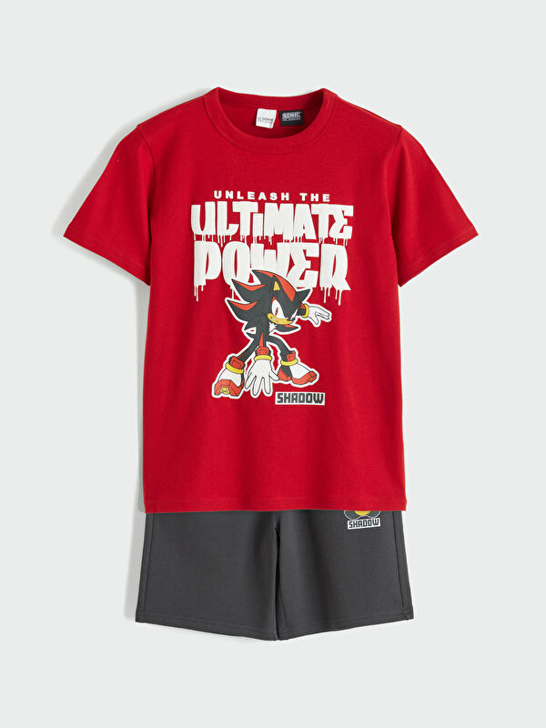 LCW Kids Sonic Bedrucktes Jungen-T-Shirt und Shorts