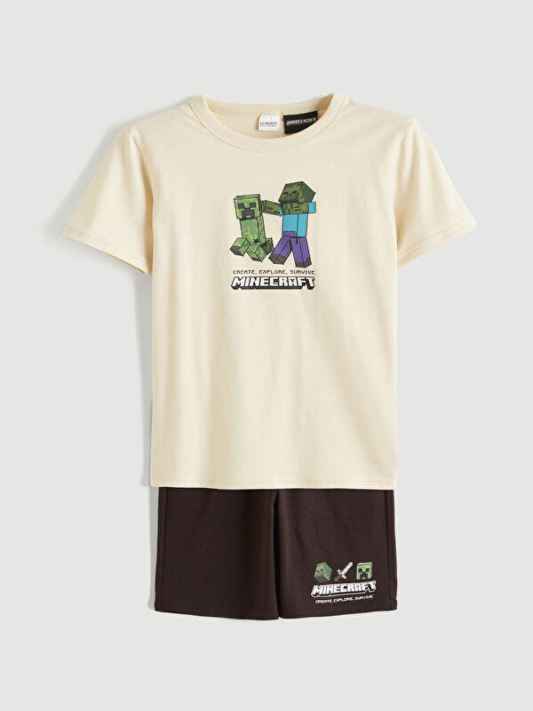 LCW Kids Minecraft Printed Boys' Shorts Set