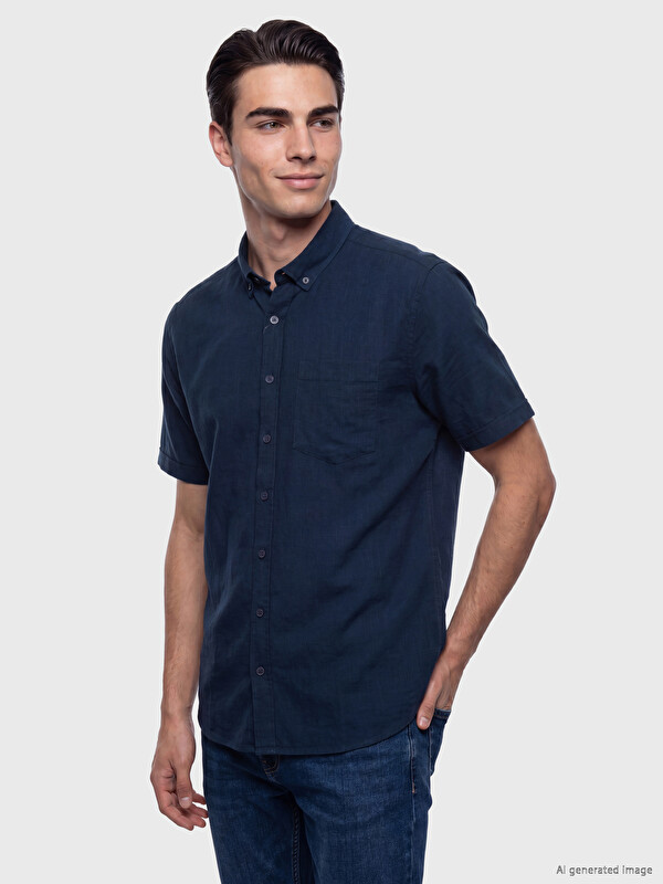 LCWAIKIKI Classic Regular Fit Armürlü Erkek Gömlek