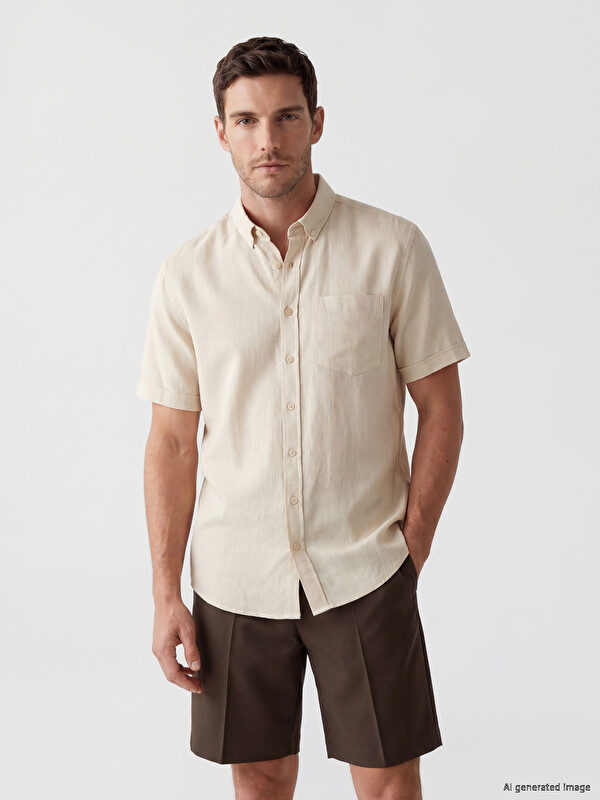 LCWAIKIKI Classic Regular Fit Armürlü Erkek Gömlek