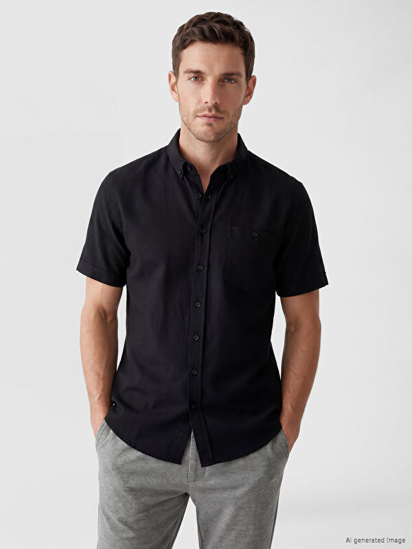 LCWAIKIKI Classic Regular Fit Armürlü Erkek Gömlek