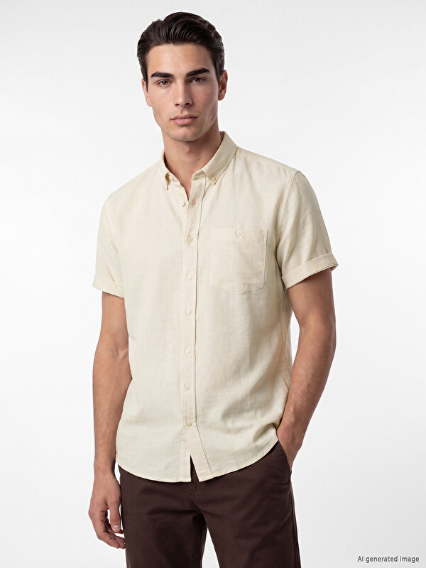LCWAIKIKI Classic Regular Fit Armürlü Erkek Gömlek